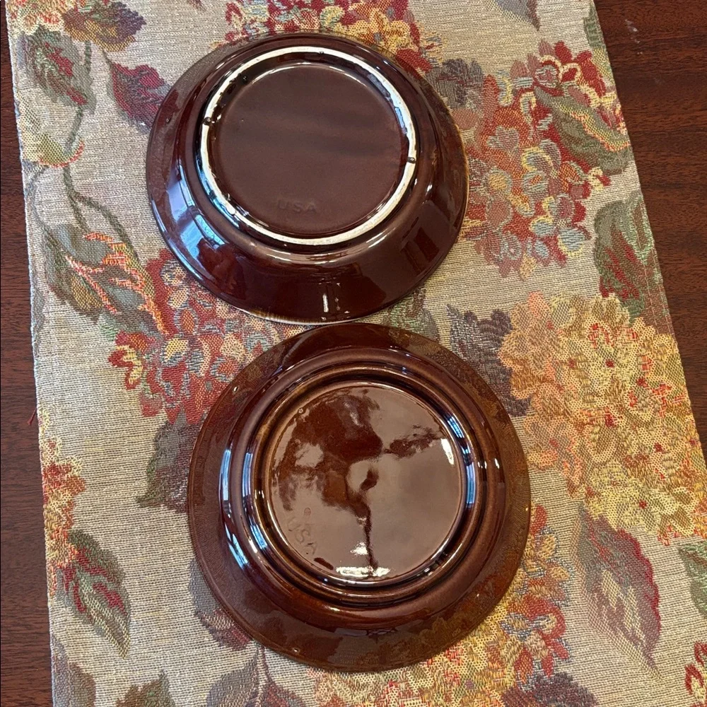 Mccoy Brown Drip Glaze Bowls Set of 2